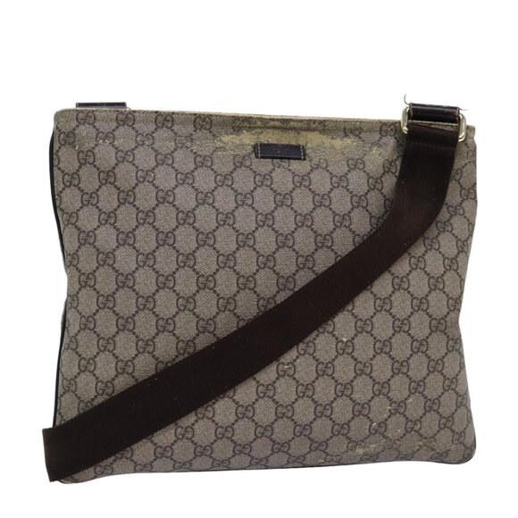 GUCCI GG Supreme Shoulder Bag PVC Leather Beige - Picture 2 of 16